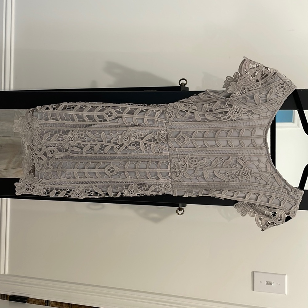 Light grey eyelet dress